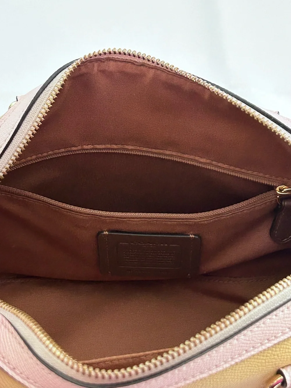 Coach Rowan Colorblock Structured Satchel Crossbody Strap C3428 10.5”x6.25” EUC